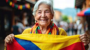 Colombia Aprueba Reforma Pensional en Histórica Sesión: ¿Qué Sigue Ahora? 2 portrait colombia senior woman with national flag