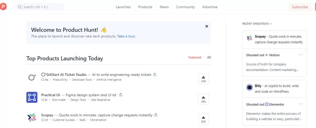 3 directorios para descubrir las últimas herramientas de IA 13 producthunt directorio inteligencia artificial